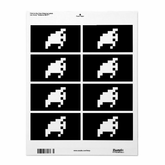 Étiquette Fantôme à 8 bits pour pixels (Feuille entière)