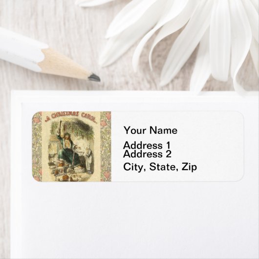Étiquette Fantôme de Noël Présent Scrooge (En situation)
