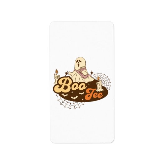 Étiquette Fantôme drôle d'Halloween Boo-Jee (Devant)
