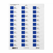 Étiquette Farbstudie Quadrate Carré Cercles bleus (Feuille entière)