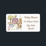 Étiquette Farm Animals Baby Shower Return Address<br><div class="desc">Farm animals baby shower return address labels. © AnnaStyleArt & StarJamForKids</div>
