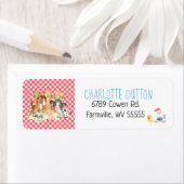 Étiquette Farm Barnyard Animal Anniversaire Adresse (En situation)