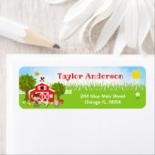 Étiquette Farm Red Barnyard Brown Cheveux garçon (En situation)