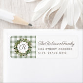 Étiquette Farmhouse Christmas Cotton Wreath Holiday Adresse (En situation)