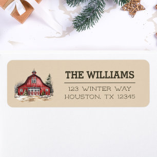 Étiquette Farmhouse Country Christmas Custom