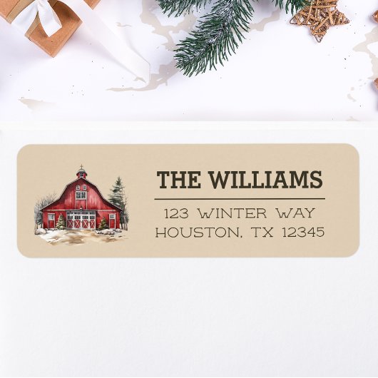 Étiquette Farmhouse Country Christmas Custom