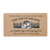 Étiquette Farmhouse Vintage Egg Carton  (Devant)