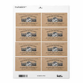 Étiquette Farmhouse Vintage Egg Carton  (Feuille entière)