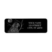 Étiquette Faucon Pleine lune noir (Devant)