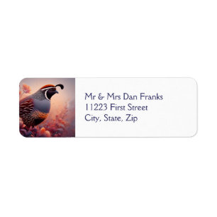 Étiquette Faune Nature California Quail Bird