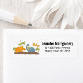 Étiquette Faune sauvage de Cute Dinosaure (En situation)