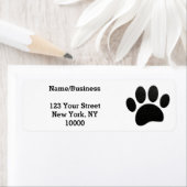 Étiquette Faux Black Leather Dog Empreinte de patte Personna (En situation)