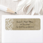 Étiquette Faux Burlap et Lace (En situation)