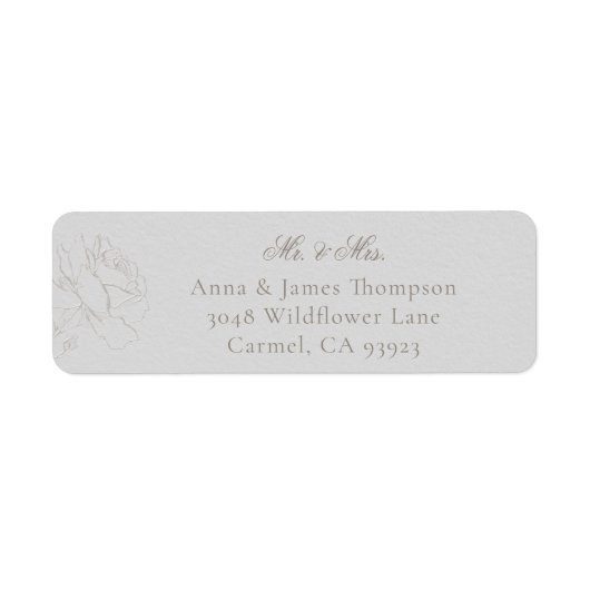 Étiquette Faux Embossed Roses Ivory Classic Wedding Response (Devant)