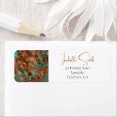 Étiquette Faux Faux Cuivre et Mariage métallique Turquoise (En situation)