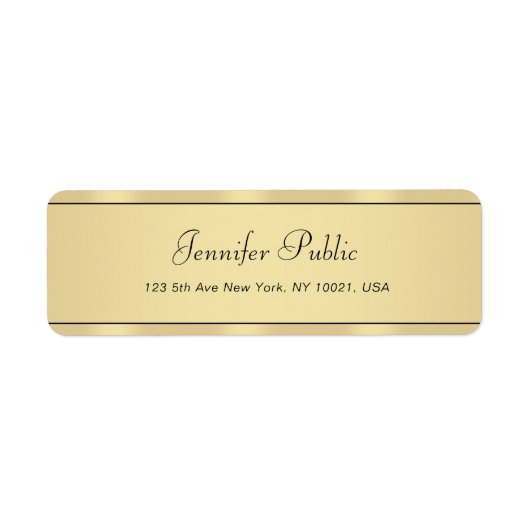 Étiquette Faux Gold Calligraphie Élégant Script à main moder (Devant)