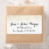 Étiquette Faux Gold Confetti Dots Mariage Adresse de retour (En situation)
