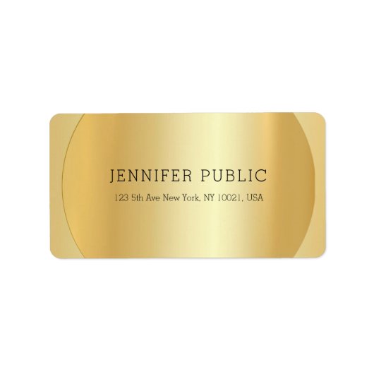 Étiquette Faux Gold Elegant Professionnel Modèle moderne (Devant)