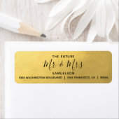Étiquette Faux Gold Foil Black Future M & Mme Mariage (En situation)