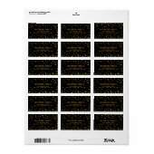 Étiquette Faux Gold Foil Confetti Noir (Feuille entière)