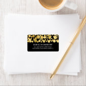 Étiquette Faux Gold Foil Confetti Noir (En situation)