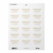 Étiquette Faux Gold Foil Merriest Wings Adresse de retour (Feuille entière)