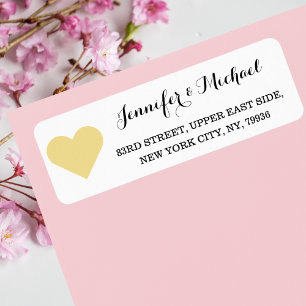 Étiquette Faux Gold Heart Personnalisez le Mariage Valentine