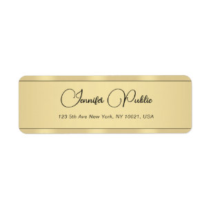 Étiquette Faux Gold Modern Elegant Typographie Retour Adress