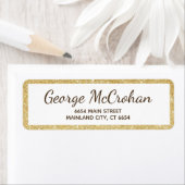Étiquette Faux Gold Parties scintillant Foil Adresse de reto (En situation)
