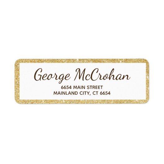Étiquette Faux Gold Parties scintillant Foil Adresse de reto (Devant)