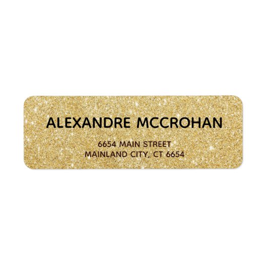 Étiquette Faux Gold Parties scintillant Foil Adresse de reto (Devant)