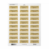Étiquette Faux Gold Parties scintillant Foil Adresse de reto (Feuille entière)