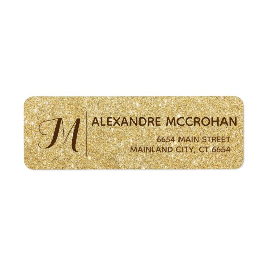 Étiquette Faux Gold Parties scintillant Foil Adresse de reto (Devant)
