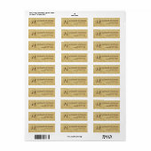 Étiquette Faux Gold Parties scintillant Foil Adresse de reto (Feuille entière)