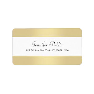 Étiquette Faux Gold White manuscrit Script Élégant moderne