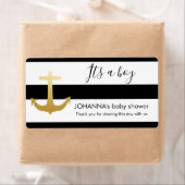 Étiquette Faux Nautique Gold Foil Ancre Bouteille d'eau Favo (En situation)