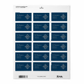 Étiquette Faux papier d'argent flocon de neige sur fond bleu (Feuille entière)