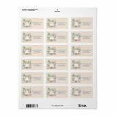Étiquette Faux Patchwork Pastel Cottage Kitty Visage (Feuille entière)