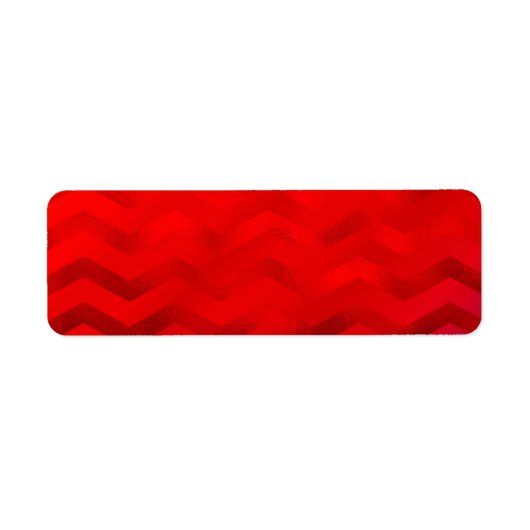 Étiquette Faux Red Bourgogne Shiny Foil Texture Chevron (Devant)