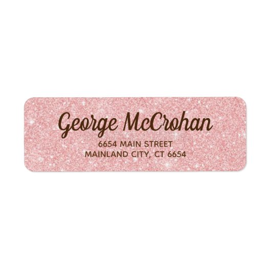 Étiquette Faux Rose Gold Parties scintillant Foil Rose Adres (Devant)