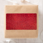 Étiquette Faux rouge alligator cuir (En situation)
