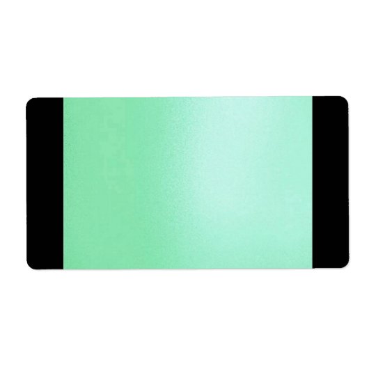 Étiquette Faux Silk Spearmint/Black Solid Lable (Devant)