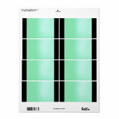 Étiquette Faux Silk Spearmint/Black Solid Lable (Feuille entière)