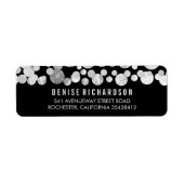 Étiquette Faux Silver Confetti Noir (Devant)