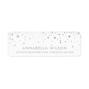 Étiquette Faux Silver Foil Confetti Dots Modernes