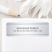 Étiquette Faux Silver Look Moderne Propre Modèle Personnalis (En situation)