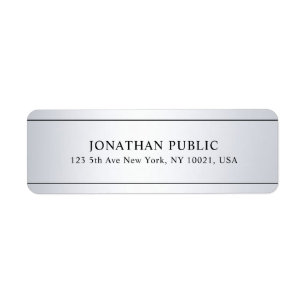 Étiquette Faux Silver Look Moderne Propre Modèle Personnalis