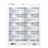Étiquette Faux Silver Modèle moderne manuscrit (Feuille entière)