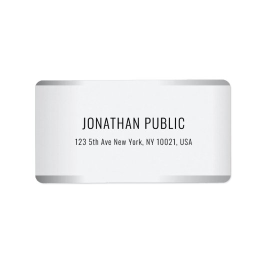 Étiquette Faux Silver Professional Moderne Glamour Modèle (Devant)