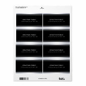 Étiquette Faux tendance Silver Black Moderne Glamor Livraiso (Feuille entière)